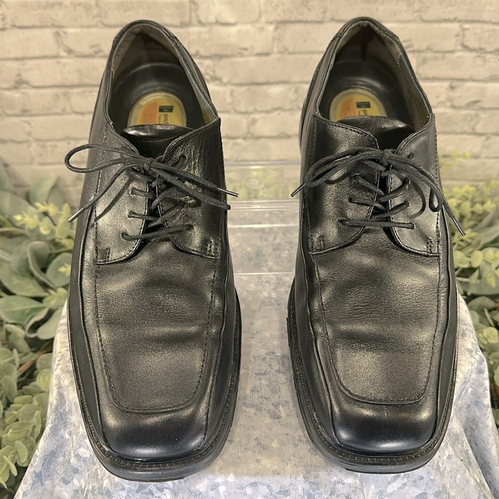 DOCKERS “Perspective” Black Leather Square Toe Dress Oxfords Mens 9.5M🖤VGUC - Picture 3 of 11